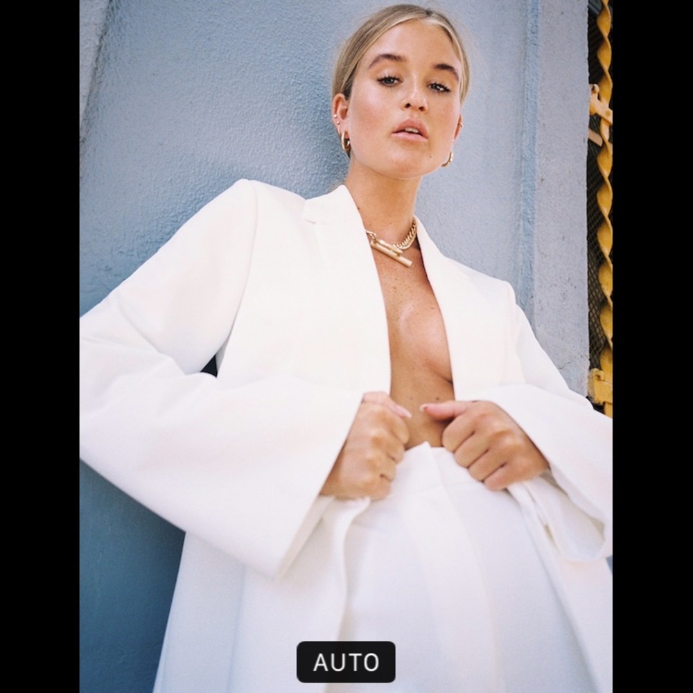 Nasty Gal Oversized Boyfriend White Blazer